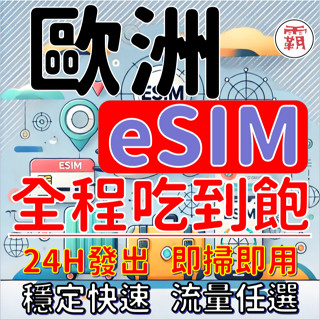 【歐洲 5G 吃到飽 eSIM】 24小時出貨 歐洲esim 歐洲網絡卡 esim歐洲 多國合一 高速 電話卡霸王