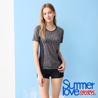 夏之戀SUMMERLOVE大女短袖長版二件式泳衣S25712 加大碼/顯瘦/衝浪/SPA