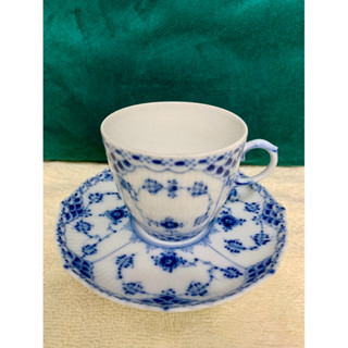 【手繪 】一級品 全新 （丹麥製）皇家哥本哈根Royal Copenhagen 1/1035 全花唐草蕾絲花邊咖啡杯組