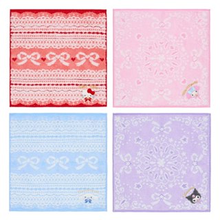Sanrio 三麗鷗 刺繡棉質方巾 純棉手帕 蕾絲印花