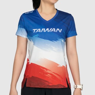 【A-MYZONE】Team Taiwan女款 馬拉松 跑衣/短袖上衣/運動上衣/跑步上衣/涼感上衣/排汗上衣｜中華隊