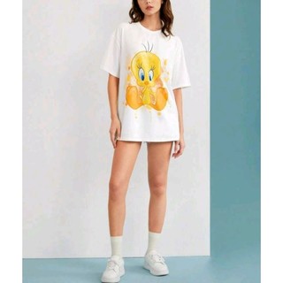 吉祥兔賣場🐇現貨免運⏺️樂一通 崔弟 落肩袖 上衣 T恤 女生衣著 翠迪鳥 Tweety金絲雀 Looney Tunes