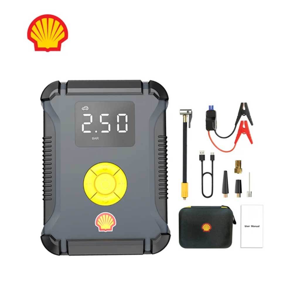 【限時下殺】SHELL殼牌 SL-AC002JP 4合1汽車急救電源打氣機 道路救援 輪胎打氣 LED燈光照明