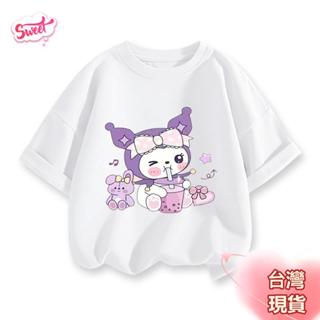 Sweet 臺灣現貨 女童短袖 女童夏裝新款洋氣童裝女孩上衣夏季薄款純棉衣服兒童短袖t恤