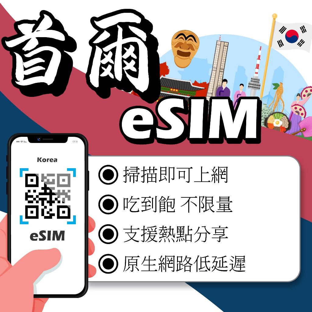 韓國eSIM｜ 24H在線發貨 網卡 韓國esim卡 韓國上網 esim韓國 吃到飽 不降速