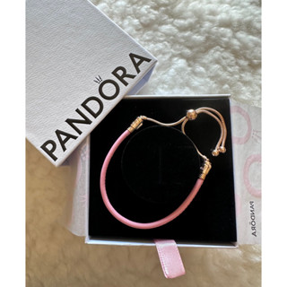 Pandora 手鍊 全新現貨 玫瑰金 粉色皮繩 抽繩 手鍊 潘朵拉 潘多拉