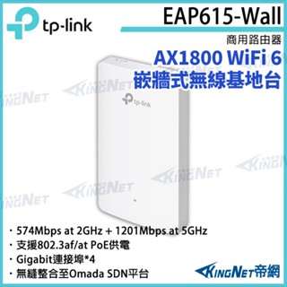 TP-LINK EAP615-Wall AX1800 WiFi 6 嵌牆式無線基地臺 路由器