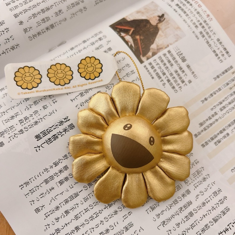 村上隆 金色小花別針 吊飾