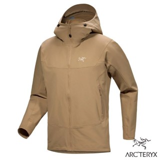 【ARCTERYX 始祖鳥】男 彈力防風防潑水 軟殼連帽外套 Gamma 登山外套 風雨衣/帆布棕 X000009819