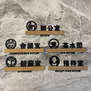 鏤空木紋款壓克力儲藏室 茶水間 接待室標示牌 指示牌 歡迎牌 商業空間 辦公室 會議室 辦公大樓