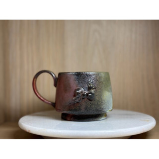 柴燒手拉胚蝴蝶結馬克杯 咖啡杯 茶杯 有落款 現貨