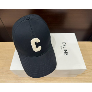 Celine C字母棉質棒球帽 黑色S號 全新