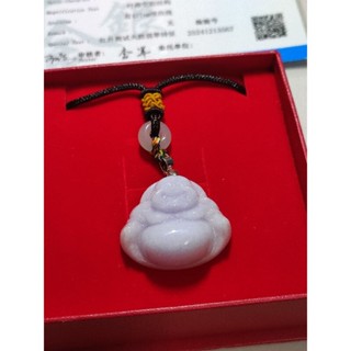 全新 天然 紫羅蘭 彌勒佛 翡翠墜