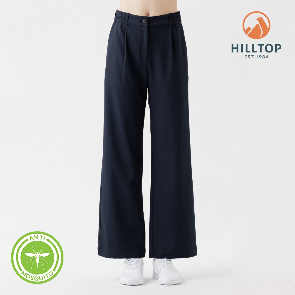 【Hilltop山頂鳥】抗UV吸濕快乾防蚊彈性微喇叭長褲 女款 黑PS07XFQ6ECA0