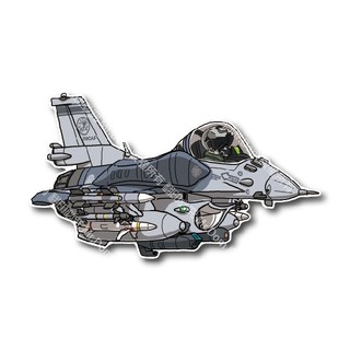 Q版中華民國空軍-F-16C BLK70戰機-AGM-88-PVC防水貼紙