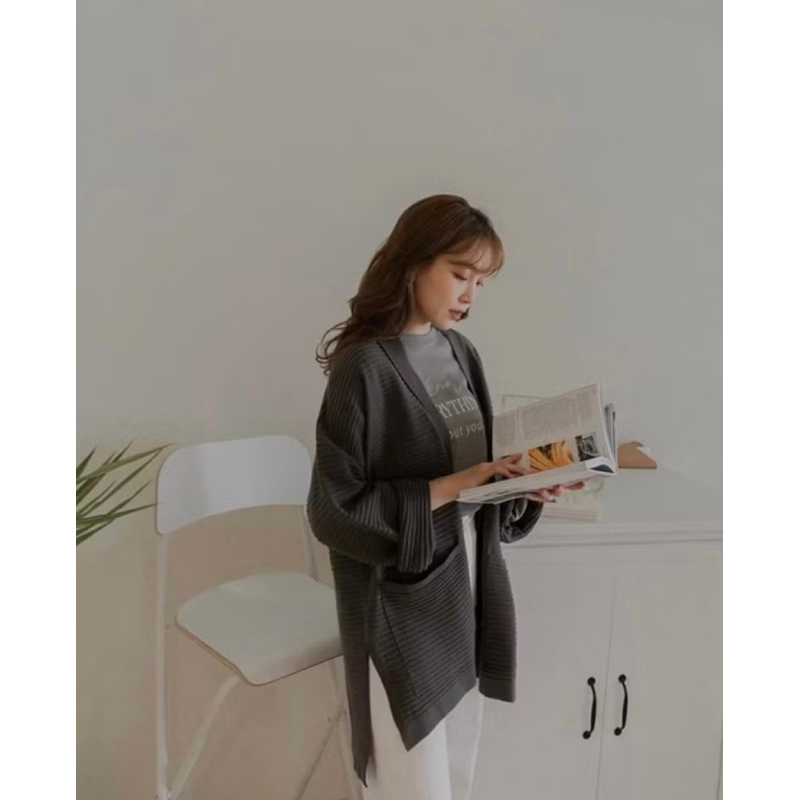 二手轉賣🏷️Mercci22橫紋口袋針織外套