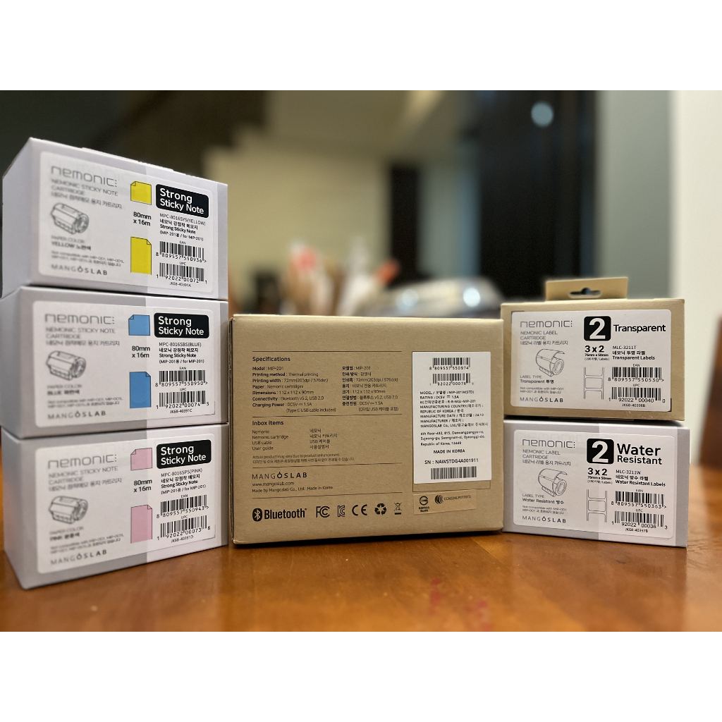 nemonic AI 便條機+便條紙捲 4 卷+標籤紙捲 2 卷