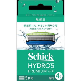 Schick 舒適牌 水次元5 Premium 刮鬍刀片4入 (敏感肌用)