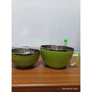 不鏽鋼雙層隔熱防燙泡麵碗便當碗+兒童碗組