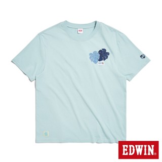 EDWIN 男款 BLUE TRIP 寬版龜背芋短袖T恤(水藍色)