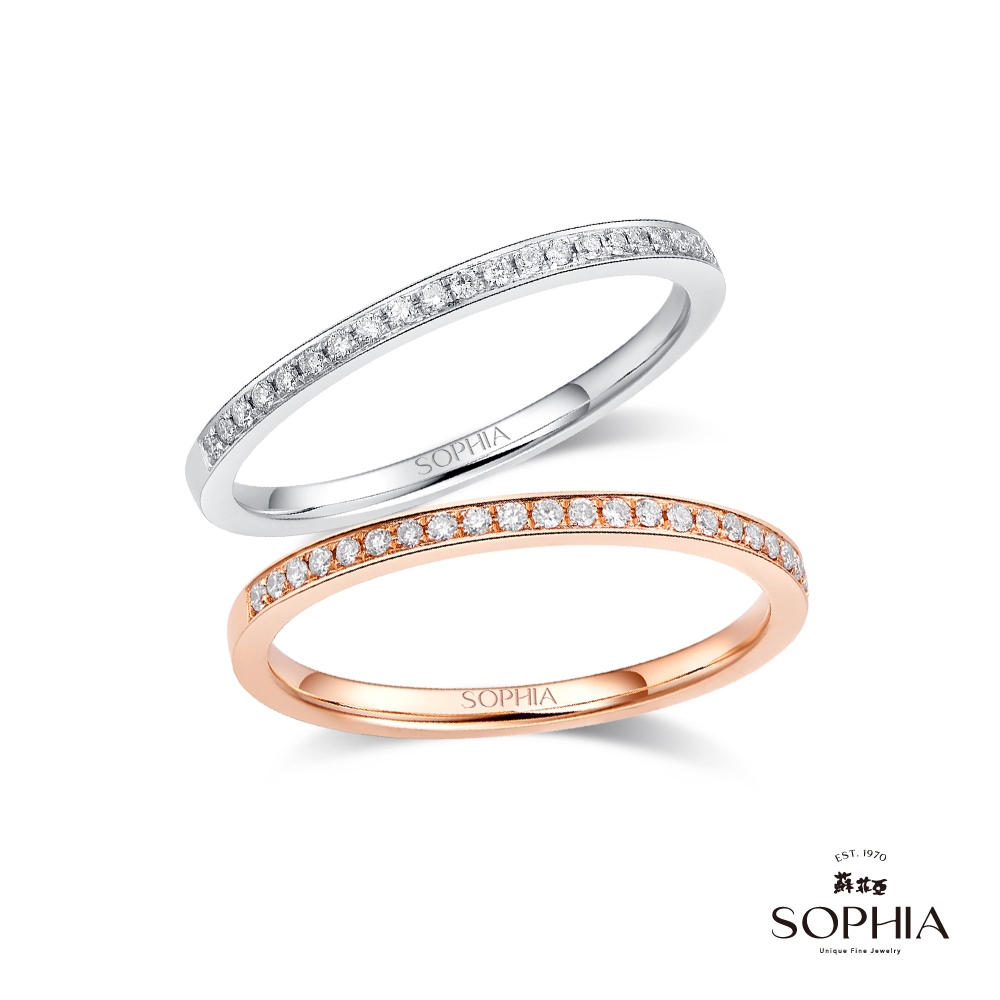 【SOPHIA 蘇菲亞珠寶】無時無刻 14K金 鑽石戒指｜情人/閨密 送禮推薦 造型線戒
