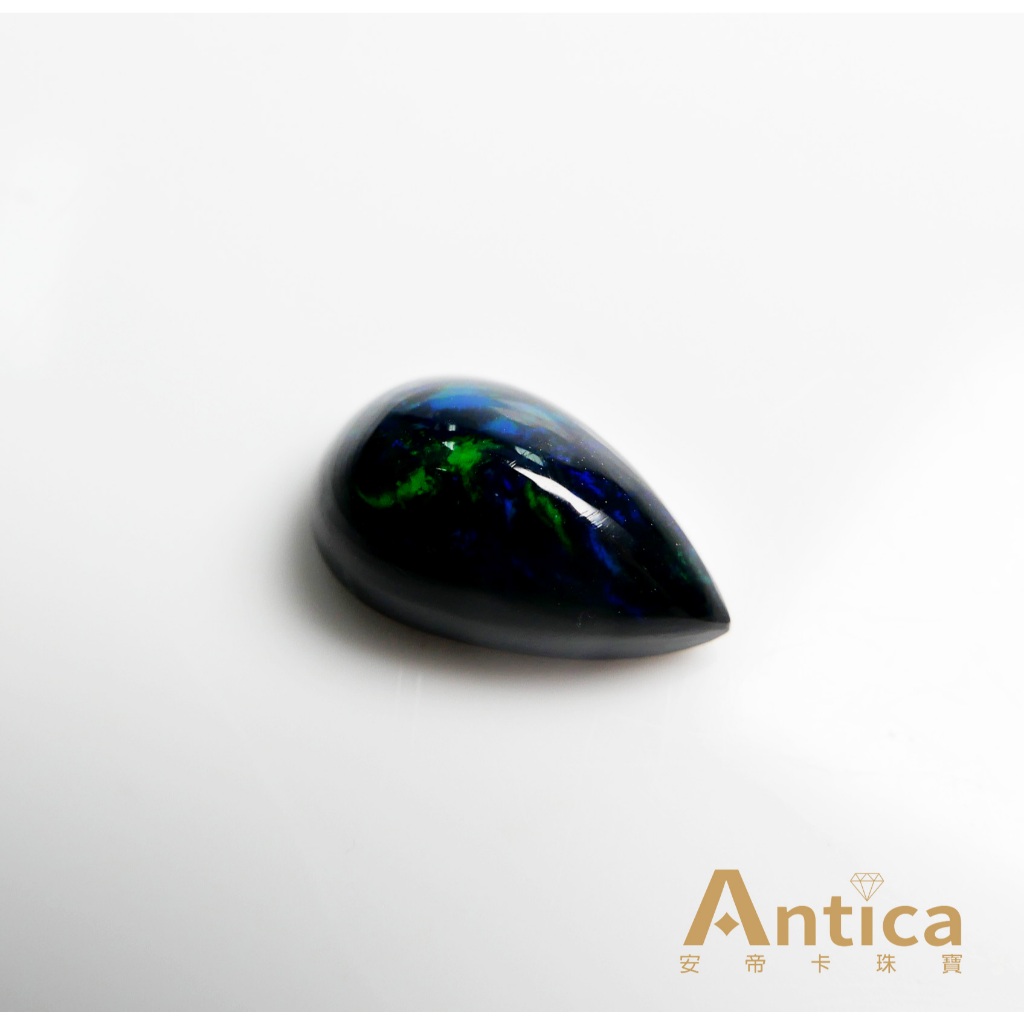 [ANTICA] 蛋白石 2.69克拉 黑色 水滴 衣索比亞 天然寶石 煙燻處理 Opal（經理推薦）安帝卡珠寶