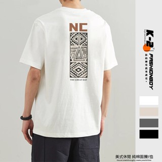 【K-2】美式復古 純棉圖騰t恤 美式上衣 潮牌短t ovsersize t恤 圓領上衣 厚磅 純棉 衣服【JY248】
