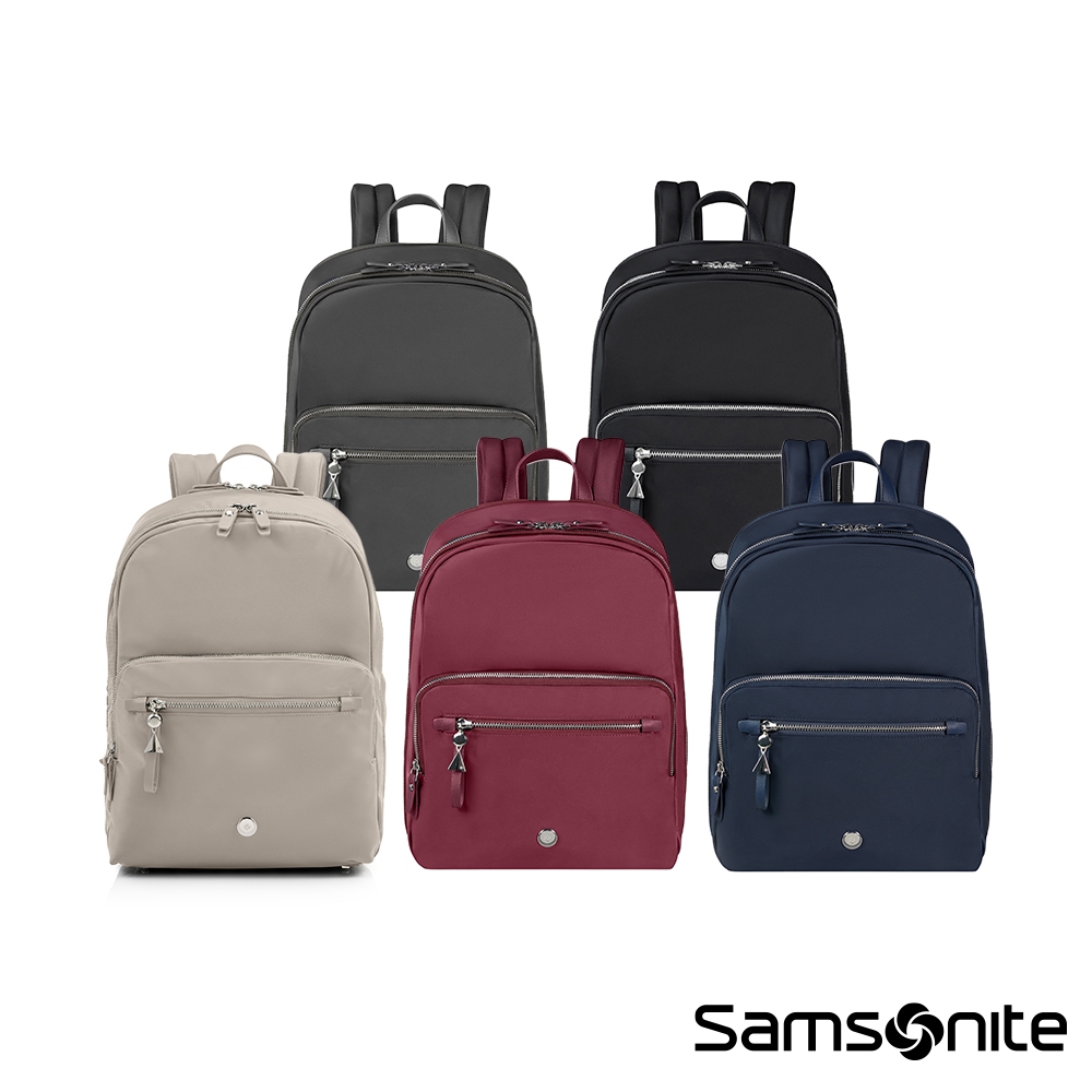 Samsonite新秀麗 筆電後背包/電腦包/雙肩包/女包 14.1吋KARISSA EVO 輕量多功能商務_黑/藍/綠