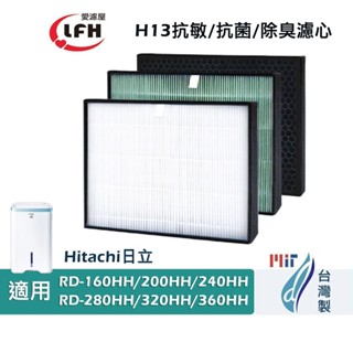 適用日立RD-200HH 240HH 160HH 280HH 320HH 360H除濕機 抗菌HEPA 活性碳除甲醛濾網