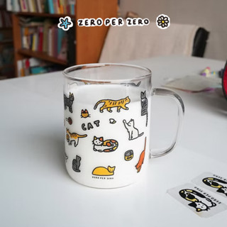 🌈Alpaca韓國文創 | ZERO PER ZERO 插畫馬克杯 咖啡杯 耐熱玻璃 牛奶杯