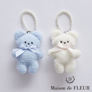 Maison de FLEUR 暖暖小熊蝴蝶結緞帶串珠吊飾(08000471800)