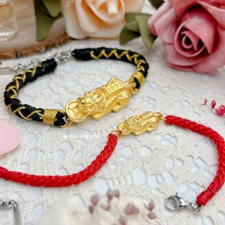 J'code真愛密碼 塊快發財貔貅 情侶編織金手鍊