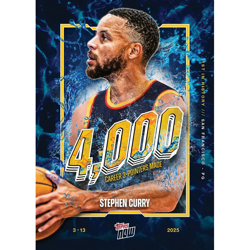 Curry 4000顆三分球紀念卡-現貨
