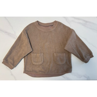 Uniqlo 幼童雙口袋絨毛長袖上衣#100