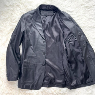 尺寸48 GIANNI VALENTINO 小羊皮西裝夾克 皮衣外套