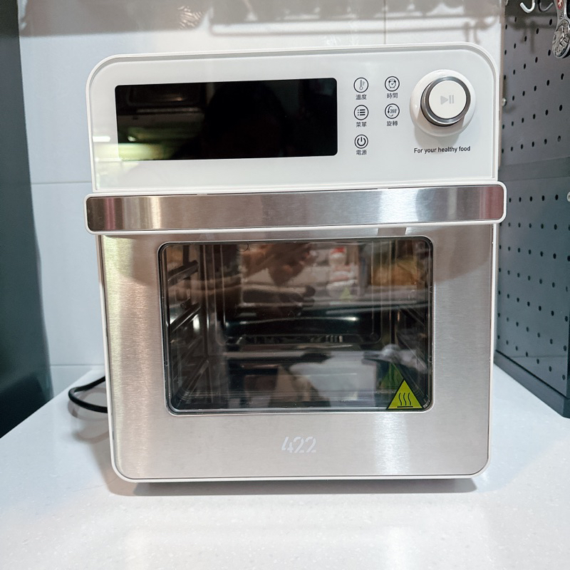 二手非全新 韓國 422 Inc AF13L 氣炸烤箱 不鏽鋼 烤箱 氣炸鍋 牛排烤盤 烤叉串 珠光白