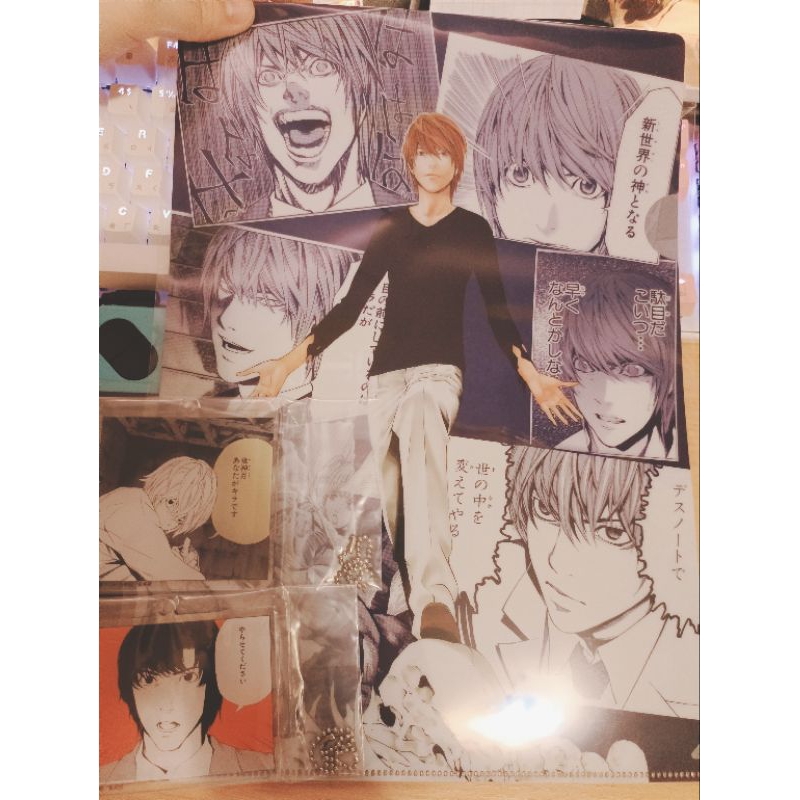 ［八君清書櫃］死亡筆記本 Death note D賞E賞一番賞資料夾+壓克力吊飾 夜神月 尼亞 N