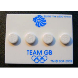LEGO 樂高 白色 3X4 印刷 人偶底板 奧運 倫敦奧運 88646pb001