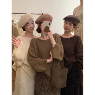 Number.13推!!慵懶風長版針織露肩毛衣12色色杏/淺粉/奶茶/卡其/綠/深咖/黑