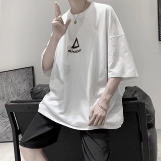 👍創意三角形印花T恤 短袖 100%純棉 t恤 130公斤可穿潮流衣服 大尺碼 6XL 寬鬆流行上衣 蓋屁股上衣 兔貳捌