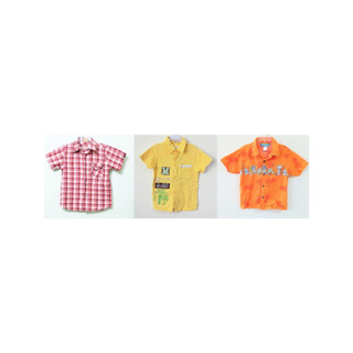 男童 紅白格紋短袖襯衫 GYMBOREE 熱帶風短袖襯衫