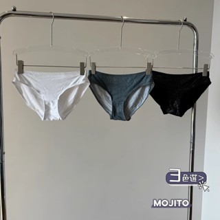 「MOJITO」甜美嫣紅‧簡約內褲女低腰基礎純色百搭薄款純棉檔三角褲底褲透氣小褲(3色選) S-XL