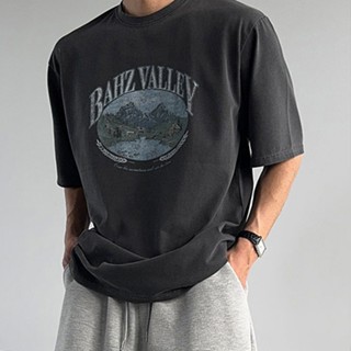 正韓復古水洗純棉油畫印花短袖T恤 3色 YUPPIE 預購商品 0428