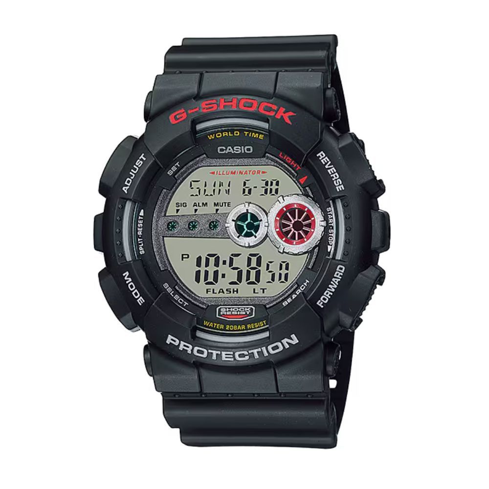 【CASIO 卡西歐】G-SHOCK系列 高亮度LED強悍電子錶 黑 GD-100-1A_51.2mm