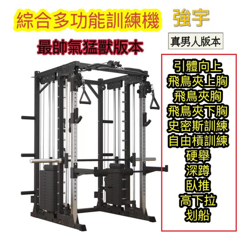 強宇 真男人本版本 G88 G89 G8 綜合訓練機 綜合機 飛鳥訓練 史密斯 舉重架  重訓架 下拉 飛鳥