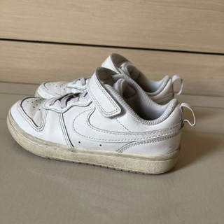 (二手鞋) Nike 全白 18公分 黏貼 魔鬼氈 NIKE 男鞋 女鞋 童鞋 白 休閒鞋 BQ5451100 粗穿