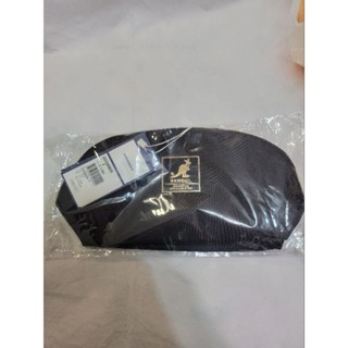 全新 KANGOL LOGO英國品牌袋鼠 輕量尼龍化妝包 黑
