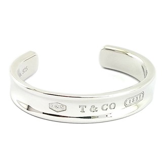 TIFFANY 925純銀-1837刻字系列寬版手環手鐲(九九成新)