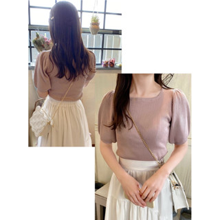 🎀ChienYa🎀日本GRL正品代購~方領泡泡袖針織上衣