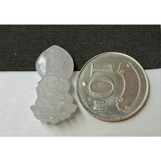 玉山老店 如意小觀音蓮花座吉祥如意擋煞法器安定身心靈附繩結 純白翡翠緬甸玉A貨 招財避邪聖物項鍊吊飾宜特價750